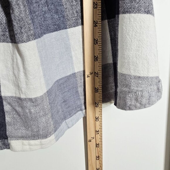 Soft Surroundings Plaid Blouse Button Up Zip Back Carreaux Linen‎ Blend #2BU60 M - Picture 10 of 12